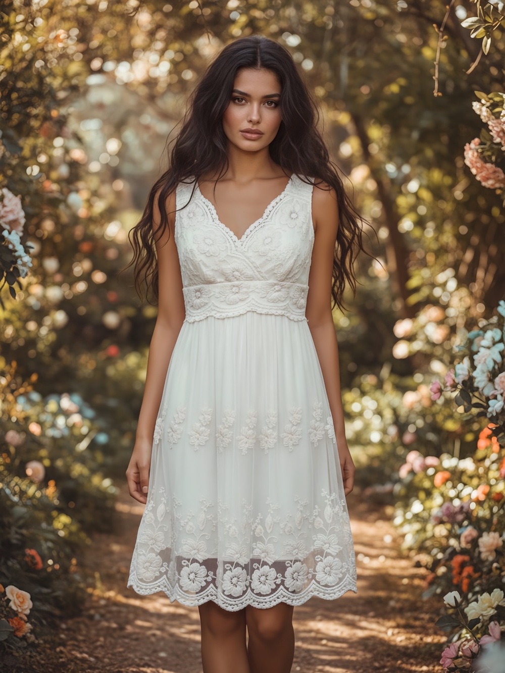 Rabbit Rabbit Rabbit White Lace Midi Dress - Picture 2 of 14